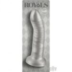 Royals Charlie 7-inch champagne metallic curved dildo with suction cup base.