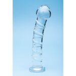 Clarity Glass Seraphic Spiral - 6.3" Ribbed Glass Dildo