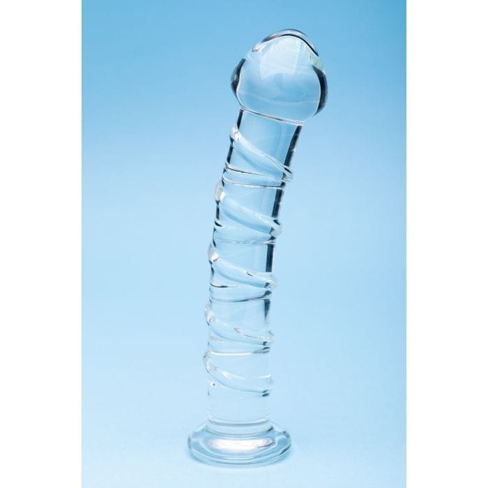 CRECLA01-2.jpg Clarity Glass Seraphic Spiral - 6.3" Ribbed Glass Dildo - Image 1