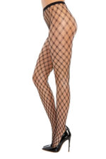 Double Fence Net Pantyhose - Black - Os - Image 2