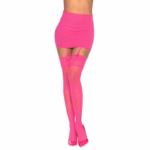Sheer Thigh Highs - One Size - Hot Pink - Image 2