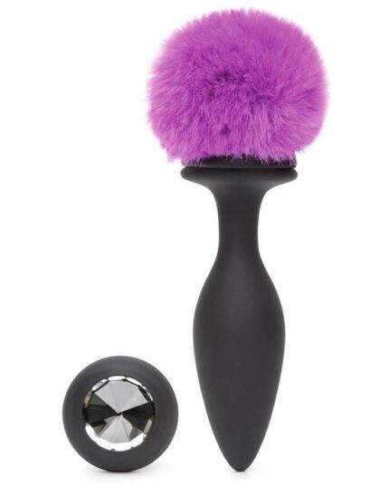 Happy Rabbit large vibrating **anal plug rabbit tail** black
