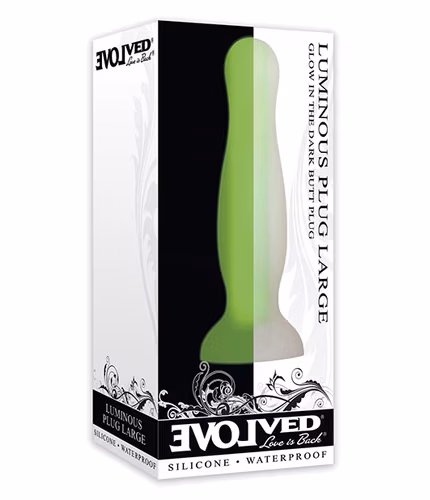 Glow in the dark green **big anal plug** with suction cup
