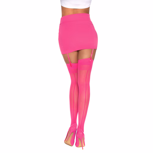 Best Pink Thigh Highs - Hot Pink Back Seam Stockings The best pink thigh highs in hot pink with a seductive back seam detail.