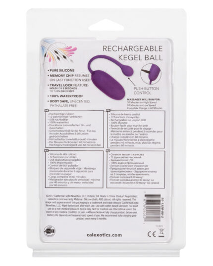 Rechargeable kegel vibrator vibrating ball with 12 functions
