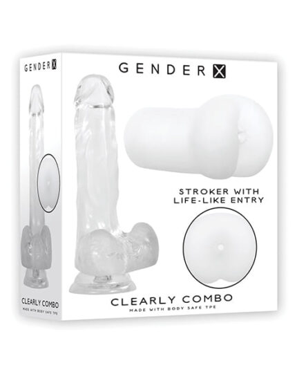 Crystal clear set featuring the **best realistic dildos** with suction cup and anal stroker