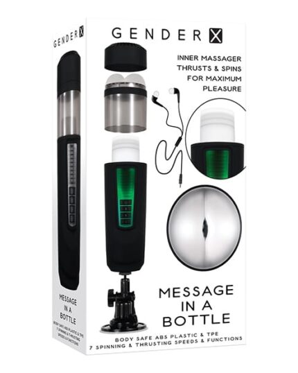 Black automatic masturbation sleeve with headphones and interactive voice tracks