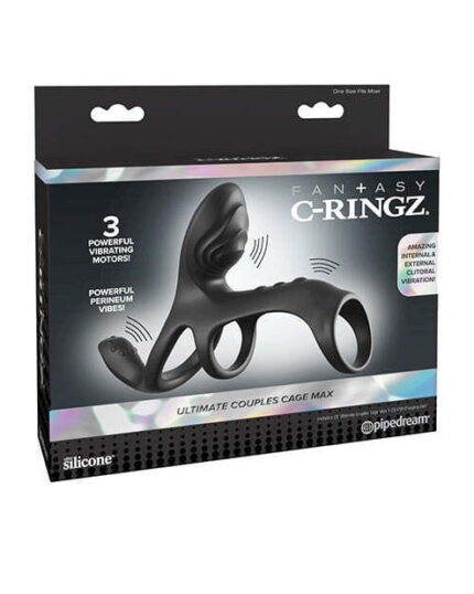 Fantasy C-Ringz Ultimate Triple-Motor Couples Vibrating Ring in Black Silicone