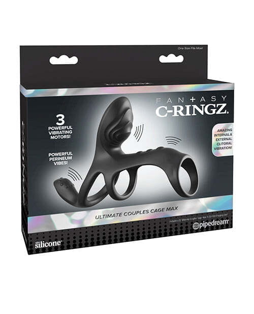 Fantasy C-Ringz Ultimate Triple-Motor Couples Ring Fantasy C-Ringz Ultimate Triple-Motor Couples Vibrating Ring in Black Silicone
