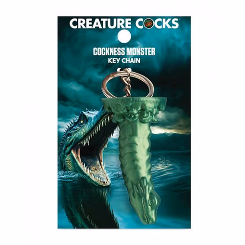 Green Cockness Monster mythical creature keychain in premium silicone.