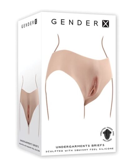 Realistic Gender X silicone briefs with penetrable channel and STP function