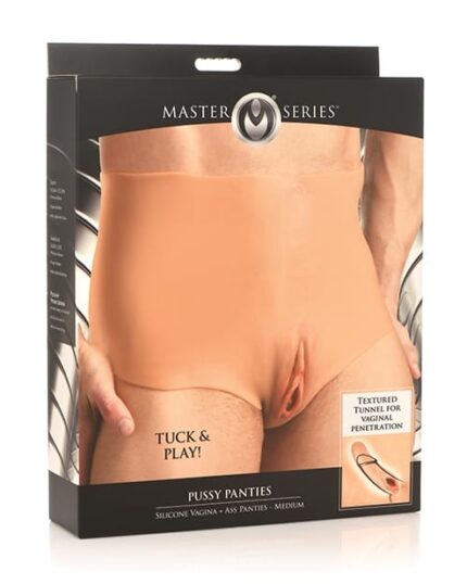 Realistic transgender silicone pussy panties with penetratable canal