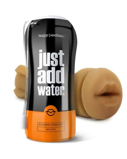 Water-activated **cock stroker** sleeve with a waterproof hang cord for the shower