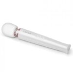 Le Wand Rechargeable Wand Massager in white with gift box and travel case.