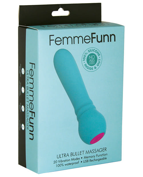 Le Wand Ultra Waterproof Silicone Bullet Vibrator in turquoise.