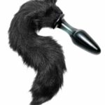 Best Butt Plug with Tail - Midnight Fox Black Glass Anal Toy