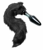Best Butt Plug with Tail - Midnight Fox Black Glass Anal Toy