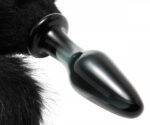 Best Butt Plug with Tail - Midnight Fox Black Glass Anal Toy - Image 3