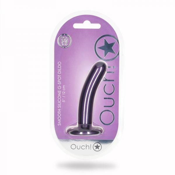 8714273493705-1.jpg Shots Ouch! 5" Metallic Purple G-Spot Silicone Dildo - Image 1