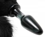 Best Butt Plug with Tail - Midnight Fox Black Glass Anal Toy - Image 3